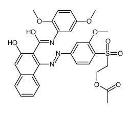 2-[[[4-[2-[N-(2,5-dimethoxyphenyl)carbamoyl]-3-hydroxynaphthyl]azo]-2-methoxyphenyl]sulphonyl]ethyl acetate Structure