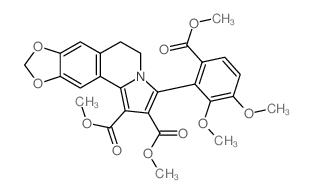 dimethyl 3-(2,3-dimethoxy-6-methoxycarbonylphenyl)-5,6-dihydro-[1,3]benzodioxolo[5,6-g]indolizine-1,2-dicarboxylate Structure