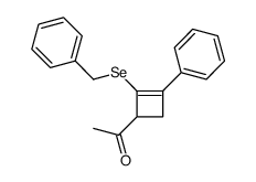 1-(2-benzylselanyl-3-phenylcyclobut-2-en-1-yl)ethanone结构式