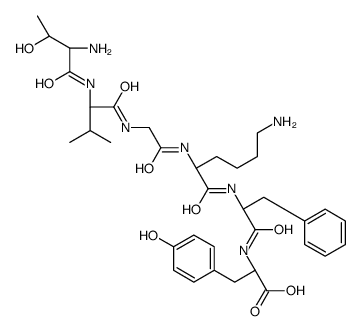 (2S)-2-[[(2S)-2-[[(2S)-6-amino-2-[[2-[[(2S)-2-[[(2S,3R)-2-amino-3-hydroxybutanoyl]amino]-3-methylbutanoyl]amino]acetyl]amino]hexanoyl]amino]-3-phenylpropanoyl]amino]-3-(4-hydroxyphenyl)propanoic acid结构式