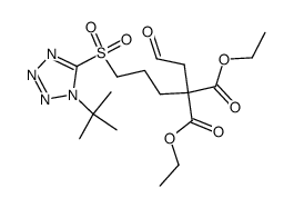 2-[3-(1-tert-butyl-1H-tetrazole-5-sulfonyl)propyl]-2-(2-oxoethyl)malonic acid diethyl ester Structure