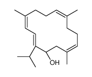 (1S,2Z,4Z,8Z,12Z)-5,9,13-trimethyl-2-propan-2-ylcyclotetradeca-2,4,8,12-tetraen-1-ol结构式