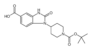 1H-Benzimidazole-5-carboxylic acid, 1-[1-[(1,1-dimethylethoxy)carbonyl]-4-piperidinyl]-2,3-dihydro-2-oxo Structure