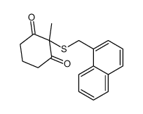 2-methyl-2-(naphthalen-1-ylmethylsulfanyl)cyclohexane-1,3-dione结构式