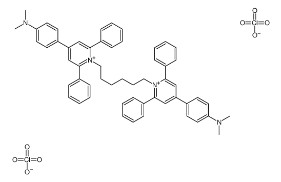 4-[1-[6-[4-[4-(dimethylamino)phenyl]-2,6-diphenylpyridin-1-ium-1-yl]hexyl]-2,6-diphenylpyridin-1-ium-4-yl]-N,N-dimethylaniline,diperchlorate Structure