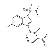 5-Bromo-3-(2-methyl-3-nitro-phenyl)-indole-1-sulfonic acid dimethylamide结构式