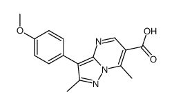 3-(4-METHOXYPHENYL)-2,7-DIMETHYL-PYRAZOLO[1,5-A]PYRIMIDINE-6-CARBOXYLIC ACID结构式