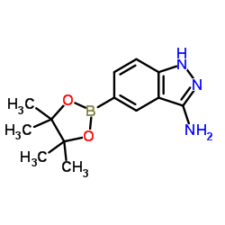 5-(4,4,5,5-Tetramethyl-1,3,2-dioxaborolan-2-yl)-1H-indazol-3-amine Structure
