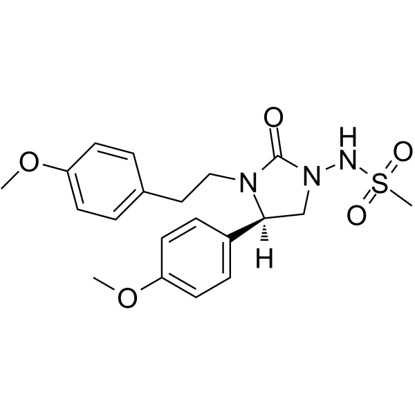 N-{(4R)-4-(4-Methoxyphenyl)-3-[2-(4-methoxyphenyl)ethyl]-2-oxo-1- imidazolidinyl}methanesulfonamide Structure