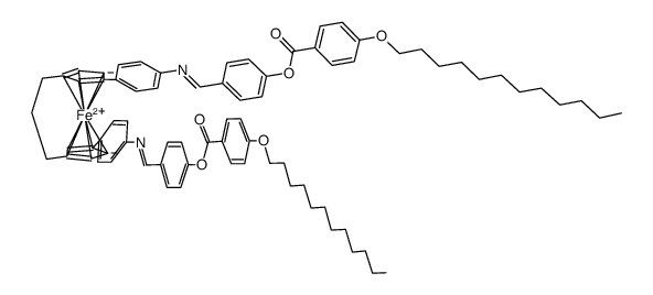 3,4'-bis-(4-[4-(4-dodecyloxybenzoyloxy)benzaldimino]phenyl)[3]ferrocenophane Structure