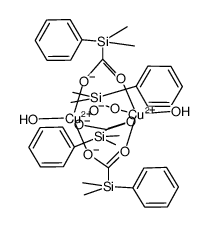 tetrakis(μ-phenyldimethylsilanecarboxylato)bis[aquocopper(II)]结构式