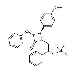 cis-4-(4'-methoxyphenyl)-3-phenoxy-1-(2'-phenyl-2'-trimethylsiloxyethyl)azetidin-2-one Structure