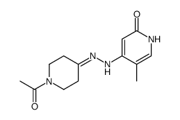 N-(methyl-5-1H-pyrid-one-2 yl)-4 N'(acetyl-1 piperidylidene)-4 hydrazine Structure