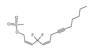 (2Z,5Z)-4,4-difluorotetradeca-2,5-dien-8-yn-1-yl methanesulfonate结构式