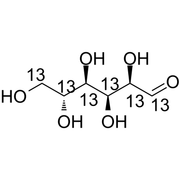 D-葡萄糖-13C6结构式