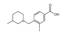 3-碘-4-((3-甲基哌啶-1-基)甲基)苯甲酸结构式