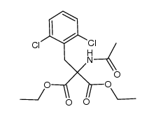 2-acetylamino-2-(2,6-dichlorobenzyl)malonic acid diethyl ester结构式