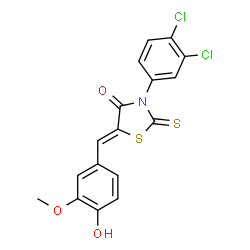 (5Z)-3-(3,4-Dichlorophenyl)-5-(4-hydroxy-3-methoxybenzylidene)-2-thioxo-1,3-thiazolidin-4-one picture