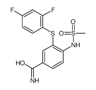 3-(2,4-difluorophenyl)sulfanyl-4-(methanesulfonamido)benzamide结构式