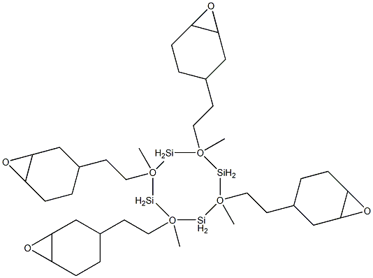 tetrakis[(epoxycyclohexyl)ethyl]tetramethylcyclotetrasiloxane structure