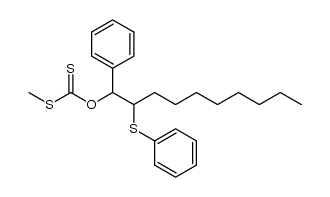 S-methyl O-(1-phenyl-2-phenylthiodecyl) dithiocarbonate结构式