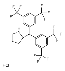 (S)-2-{Bis[3,5-bis(trifluoromethyl)phenyl]methyl}pyrrolidine hydrochloride structure