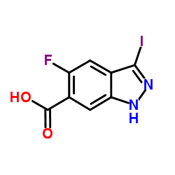 5-Fluoro-3-iodo-1H-indazole-6-carboxylic acid结构式