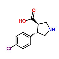 (3R,4S)-4-(4-Chlorophenyl)-3-pyrrolidinecarboxylic acid structure