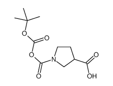 1-[(2-methylpropan-2-yl)oxycarbonyloxycarbonyl]pyrrolidine-3-carboxylic acid结构式