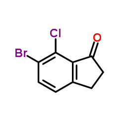 6-溴-7-氯-2,3-二氢-1H-茚-1-酮结构式
