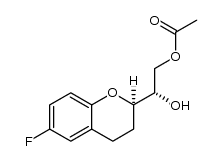 (2S)-2-(6-fluoro-3,4-dihydro-2H-chromen-2-yl)-2-hydroxyethyl acetate结构式