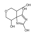 6,10-dihydroxy-8-oxa-1,3-diazaspiro[4.5]decane-2,4-dione结构式