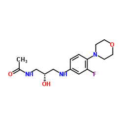 N-[(2S)-3-{[3-Fluoro-4-(4-morpholinyl)phenyl]amino}-2-hydroxypropyl]acetamide结构式