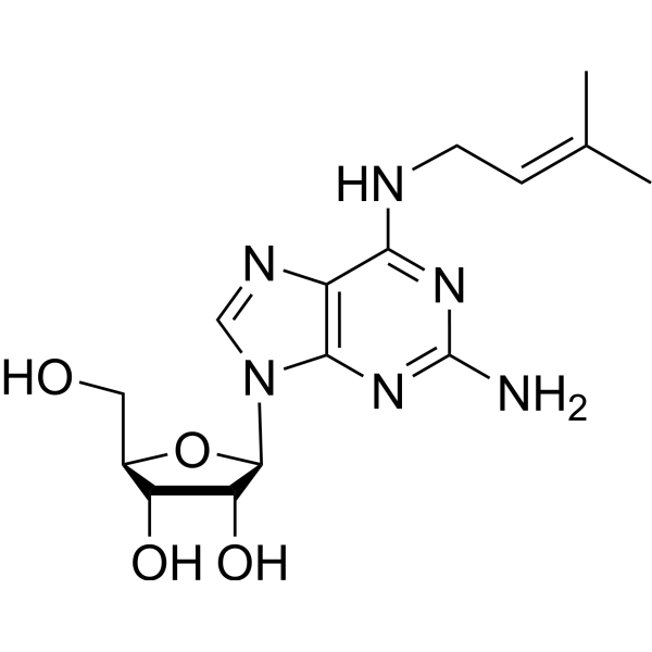2-Amino-N-(3-methyl-2-buten-1-yl)adenosine结构式
