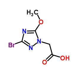 (3-Bromo-5-methoxy-1H-1,2,4-triazol-1-yl)acetic acid结构式