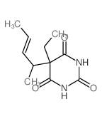 2,4,6(1H,3H,5H)-Pyrimidinetrione,5-ethyl-5-(1-methyl-2-buten-1-yl)- structure