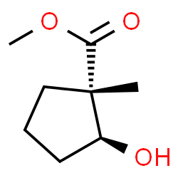 Cyclopentanecarboxylic acid, 2-hydroxy-1-methyl-, methyl ester, (1S-trans)- structure