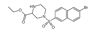 ethyl 1-(6-bromonaphth-2-ylsulphonyl)piperazine-3-carboxylate结构式