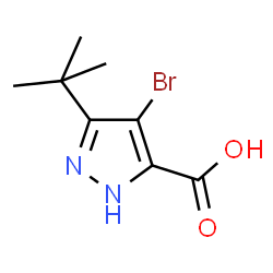 4-bromo-3-tert-butyl-1H-pyrazole-5-carboxylic acid structure