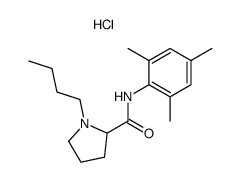 2,4,6-Trimethylanylide-1-butylpyrrolidinecarbonoic 2-acid hydrochloride structure