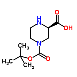 R-4-N-Boc-哌嗪-2-甲酸结构式