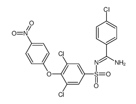 4-chloro-N'-[3,5-dichloro-4-(4-nitrophenoxy)phenyl]sulfonylbenzenecarboximidamide Structure