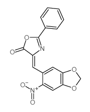 5(4H)-Oxazolone,4-[(6-nitro-1,3-benzodioxol-5-yl)methylene]-2-phenyl- structure