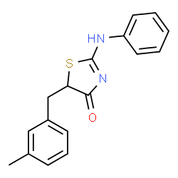 (E)-5-(3-methylbenzyl)-2-(phenylimino)thiazolidin-4-one结构式