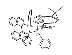 bromo(4-tert-butylphenyl)(rac-2,2'-bis(diphenylphosphino)-1,1'-binaphthyl)palladium结构式