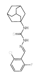 3-(1-adamantyl)-1-[(2-chloro-6-fluoro-phenyl)methylideneamino]thiourea结构式