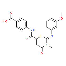 4-[({(2Z)-2-[(3-Methoxyphenyl)imino]-3-methyl-4-oxo-1,3-thiazinan-6-yl}carbonyl)amino]benzoic acid picture