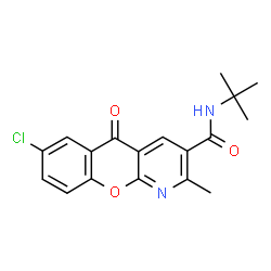 N-(TERT-BUTYL)-7-CHLORO-2-METHYL-5-OXO-5H-CHROMENO[2,3-B]PYRIDINE-3-CARBOXAMIDE结构式