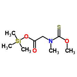 Glycine,N-(methoxythioxomethyl)-N-methyl-,trimethylsilyl ester Structure