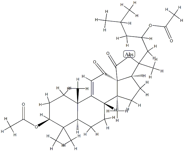 (20ξ)-3β,23-Bis(acetyloxy)-20-hydroxy-12-oxo-5α-lanost-9(11)-en-18-oic acid γ-lactone structure